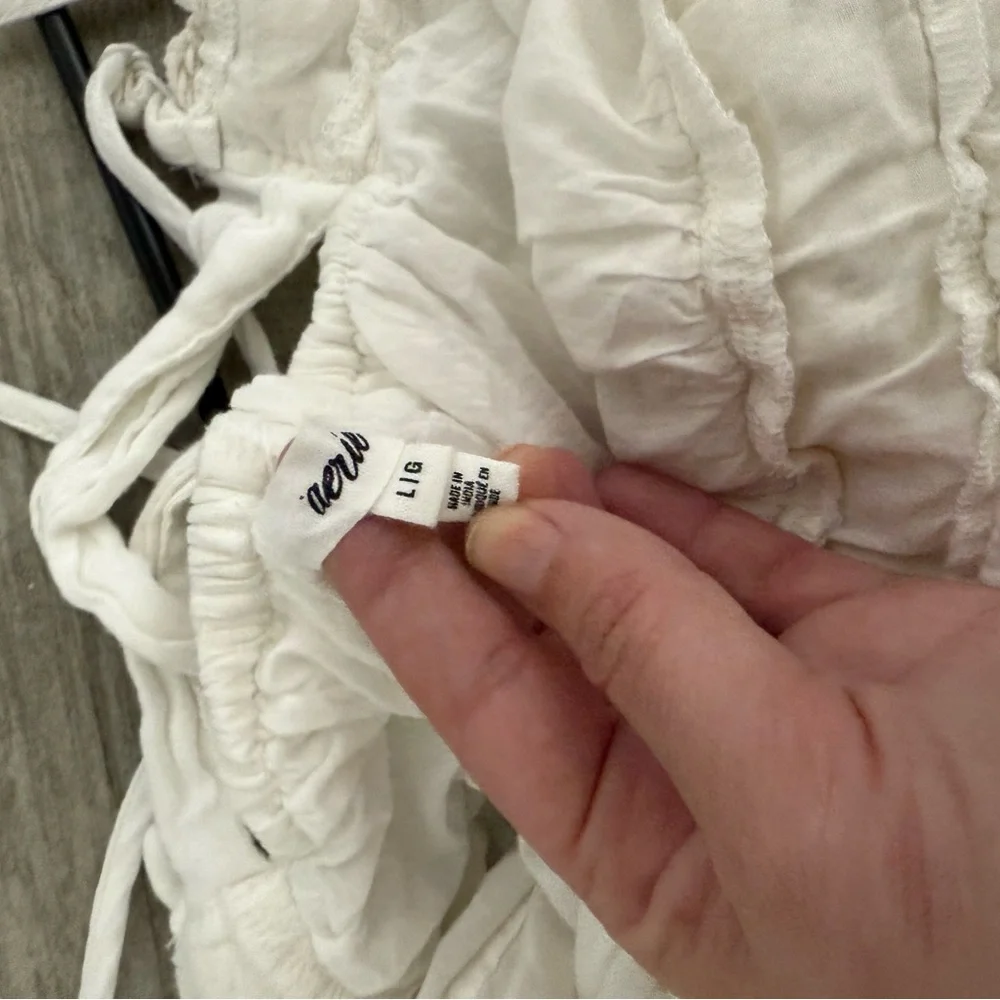 Aerie size large White Crochet Top Dress - Picture 3 of 8
